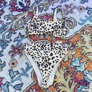 Aerie bikini large top and xl bottom high waist cheeky